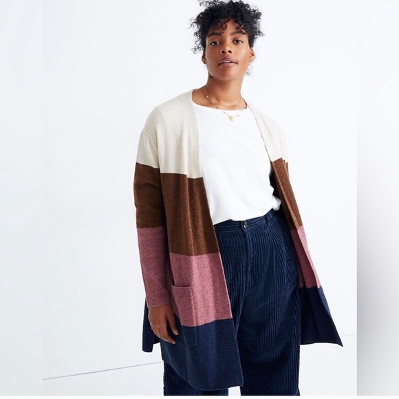 Madewell Sweaters - Madewell Stripped Print Cozy Short Walker Cardigan